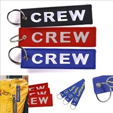 Double sided embroidered keychain