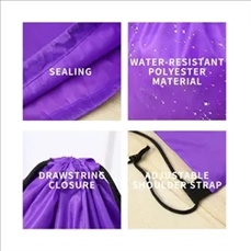 Dual-Shoulder Drawstring Polyester Water-Resistant Backpack