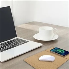 Eco-friendly Cork mouse pad with wireless charger foldable