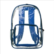 Economy Clear Plastic Backpack with Mesh Pocket