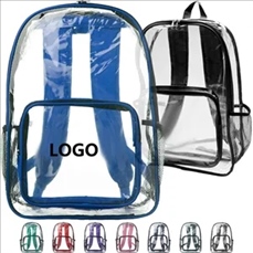 Economy Clear Plastic Backpack with Mesh Pocket