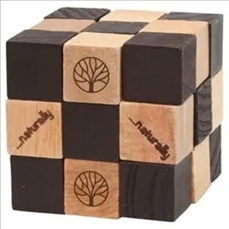 Elastic Cube Puzzle in Wood