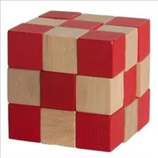 Elastic Cube Puzzle in Wood