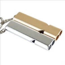 Flat Aluminum Dual Frequency Survival Whistle
