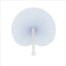 Folding Round Plastic Handle Hand Paper Fan