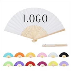 Full-color Folding Bamboo Paper Hand Fan
