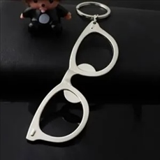 Glasses Shaped Metal Bottle Opener Key Chain