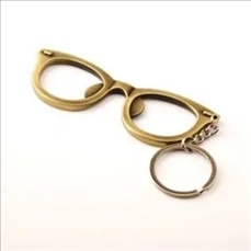 Glasses Shaped Metal Bottle Opener Key Chain