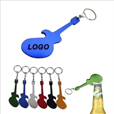 Guitar Shaped Aluminum Bottle Opener with Key Chain