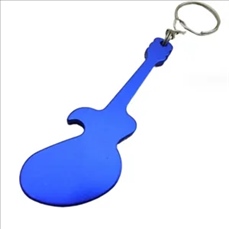 Guitar Shaped Aluminum Bottle Opener with Key Chain
