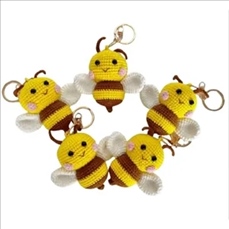 Handmade Crochet Bee Keychain