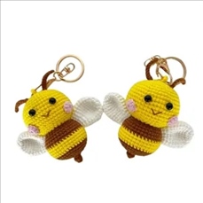 Handmade Crochet Bee Keychain