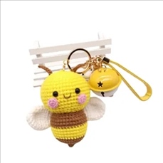 Handmade Crochet Bee Keychain