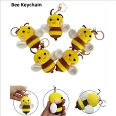 Handmade Crochet Bee Keychain