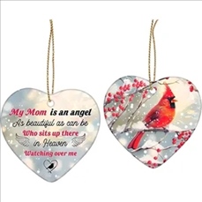 Heart Shape Ceramic Christmas Ornament