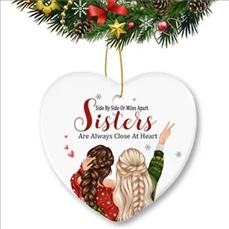 Heart Shape Ceramic Christmas Ornament