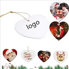 Heart Shape Ceramic Christmas Ornament