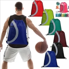 Heavy Duty Drawstring Cinch Up Side Mesh Pocket Backpack