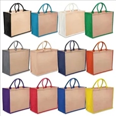 Jute Tote Bags With Cotton Handles