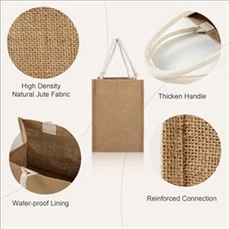 Jute Tote Bags With Cotton Handles