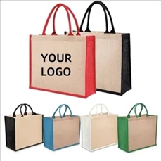 Jute Tote Bags With Cotton Handles