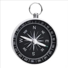 Metal Aluminum Alloy Compass with Keychain