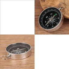 Metal Aluminum Alloy Compass with Keychain