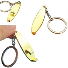 Metal Surf Board Bottle Opener Keychain