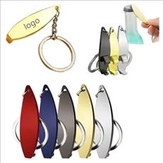Metal Surf Board Bottle Opener Keychain