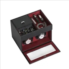 Multi-Function 2-Slot Watch Winder Jewelry Storage Box