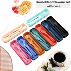 Outdoor camping reusable tableware set
