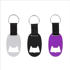 Oval Bottle Opener Keychain with Strap