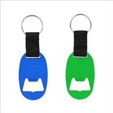 Oval Bottle Opener Keychain with Strap