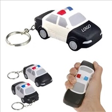 Police Car Shaped Stress Reliever With Key Chain