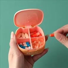 Portable 4-Compartment Pill Box