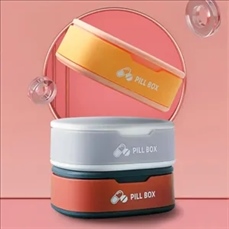 Portable 4-Compartment Pill Box