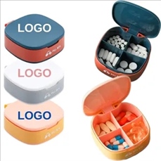 Portable 4-Compartment Pill Box
