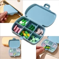 Portable 6-Compartment Medicine Box