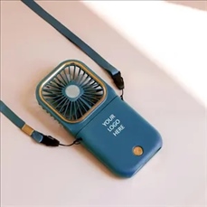 Portable Handheld Foldable Necklace Fan With Power Bank