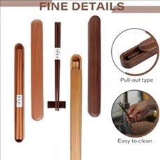 Portable Natural Wooden Chopsticks Box