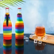 Pride Rainbow Neoprene Beer Bottle Cooler Sleeves