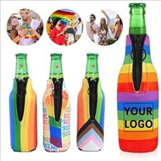 Pride Rainbow Neoprene Beer Bottle Cooler Sleeves