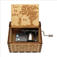 Retro Hand Crank Crafts Wooden Music Box