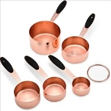 Rose gold stainless steel 5-piece measuring cup set