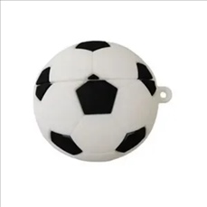 Silicone Soccer Earbuds Case with Keyring