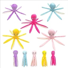 Small doy  octopus for puppy doll, cat squeaky plush toy