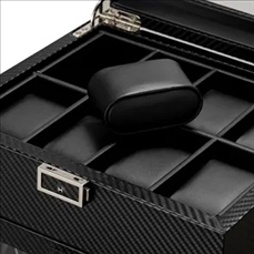 Standing 2-Slot Watch Winder + 8-Slot Storage Box With Light