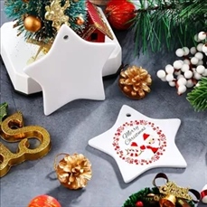 Star Shape Ceramic Christmas Ornament