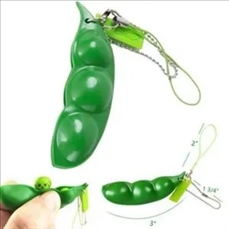 Stress Ball Edamame Keychain