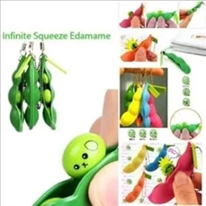 Stress Ball Edamame Keychain